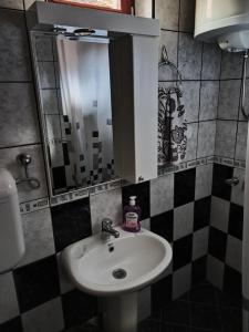 y baño con lavabo y espejo. en Apartman Ristic en Niška Banja