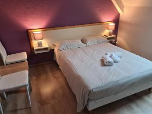 Postel nebo postele na pokoji v ubytování Gite de Murat