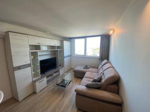 Televízia a/alebo spoločenská miestnosť v ubytovaní The 9th Floor Apartman