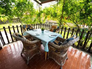 Rõdu või terrass majutusasutuses Liget Holiday Home