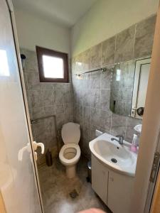 席闊維沙爾克的住宿－Къщи Мaхони，一间带卫生间和水槽的浴室