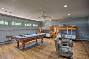 a room with a pool table and bunk beds at Upscale Lakefront Texas Home Private Dock and Decks in Malakoff