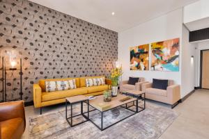 Een zitgedeelte bij Hotel Krige