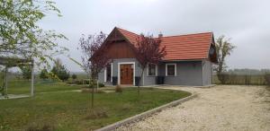 NagykőrösにあるBrendon Házの赤屋根の小さな白い家