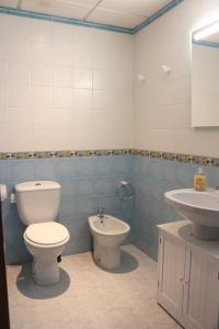 a bathroom with a toilet and a sink at Apartamento Eucaliptus B - Delta del Ebro in L'Eucaliptus +11 photos