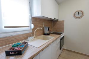 Kuchyň nebo kuchyňský kout v ubytování (Apt.2) Lofos Apartments in Vergia Halkidiki