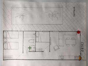 Zeichnung eines Grundrisses eines Raumes in der Unterkunft Lei Home in Cascais