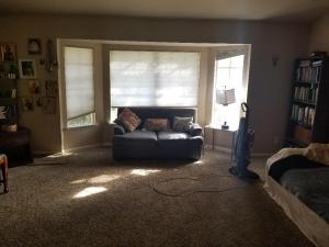 a living room with a couch and a window at St. Anna's House in Squaw Valley