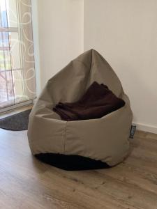 Rúm í herbergi á Ferienwohnung Unsere Mühle