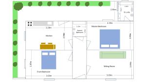 The floor plan of Mid century character house in Argostoli