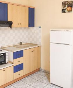 A kitchen or kitchenette at Jimmy's rooms nea potidea