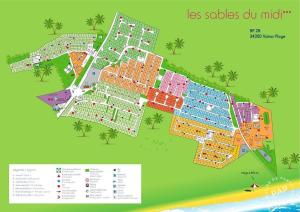 a map of the city of las collèges omid at Les sable du midi 3 in Valras-Plage