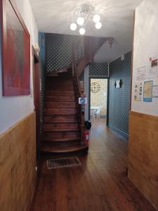 a room with stairs leading up to a staircase at Gite Compostella in Saint-Jean-Pied-de-Port