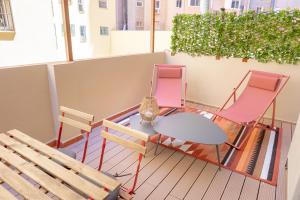 Balkón alebo terasa v ubytovaní Teatro Suites Málaga PLAYA