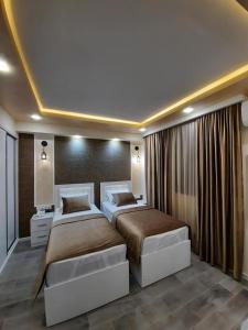 1 dormitorio con 2 camas en una habitación en The land of Ararat, en Ereván