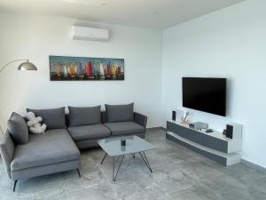 TV a/nebo společenská místnost v ubytování Palms & Beach Maslenica