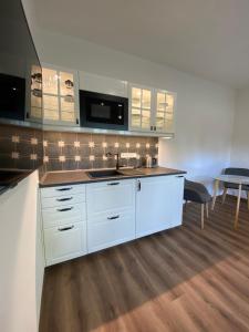 Köök või kööginurk majutusasutuses Apartmány V uličce Frymburk