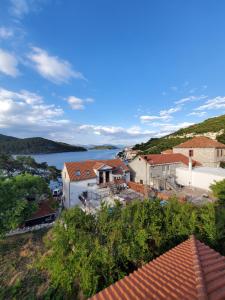 a house with a view of a body of water at Apartments Dabelić in Polače