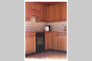 Kuchyň nebo kuchyňský kout v ubytování Alpia 26 - Zwei Zimmerwohnung in traditionellem Walliser Haus