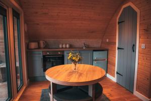A cozinha ou cozinha compacta de Volcano Cabins