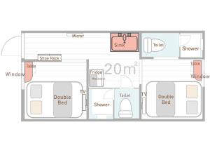 a floor plan of a house at SHINJUKU WARM HOUSE in Tokyo