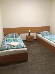 Postel nebo postele na pokoji v ubytování Vasmacska Panzió