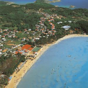 an aerial view of a beach with a resort at Guesthouse Lopar (568) in Lopar