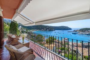 a balcony with a view of the water at Marbat Plus in Port de Soller