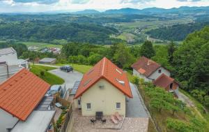 een luchtzicht op een huis met een oranje dak bij Holiday Home BOR in Podčetrtek