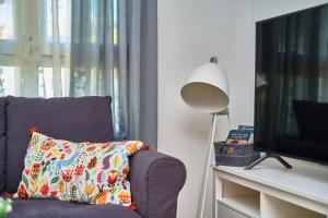 Televízia a/alebo spoločenská miestnosť v ubytovaní Luxury Seaside Apartment by Litto