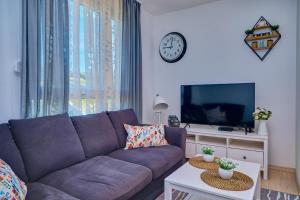 Televízia a/alebo spoločenská miestnosť v ubytovaní Luxury Seaside Apartment by Litto