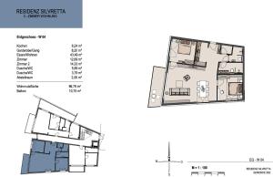 Půdorys ubytování Atemberaubendes und charismatisches Luxus-Apartment in der Residenz Silvretta - Inklusive Silvretta Card Premium