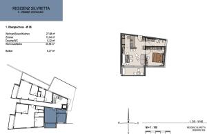 The floor plan of Das luxuriöse alpine Apartment in der Residenz Silvretta - Inklusive Silvretta Card Premium