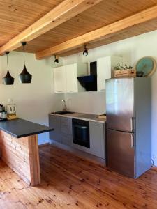 Kuchyň nebo kuchyňský kout v ubytování Holiday home Slokas