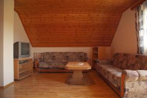 - un salon avec deux canapés et une table basse dans l'établissement Guesthouse Zafran, à Smoljanac
