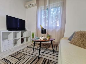 a living room with a tv and a coffee table at Apartment Lionel in Split