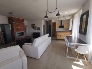 Kuchyňa alebo kuchynka v ubytovaní Apartament Mieszkanie Krzeszów Europejska Perła Baroku