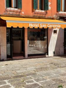 a store with a sign that reads hotel san geracio at Hotel San Geremia in Venice