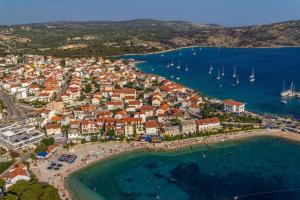 an aerial view of a resort on a beach at Holiday Home Primosten (54) in Primošten