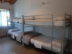 a group of bunk beds in a room at Ostello Verbania in Verbania
