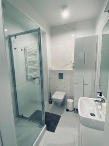 Koupelna v ubytování Apartament Piastowska 46 nad morzem