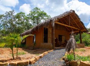 una piccola casa con tetto di paglia di Nativo Glamping a Barichara
