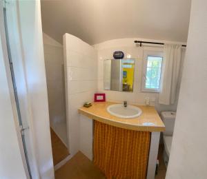 uma casa de banho com um lavatório e um espelho em Boost Your Immo Sanary sur Mer 488 em Sanary-sur-Mer