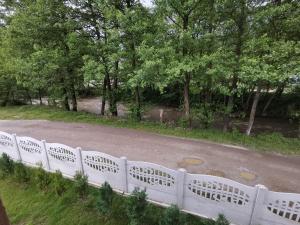 CosteştiにあるCasa Ceciliaの木道の横の白い柵 +51枚の写真