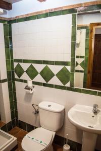 a bathroom with a toilet and a sink at Apartamentos Capricho del Valle in Arroyo Frio