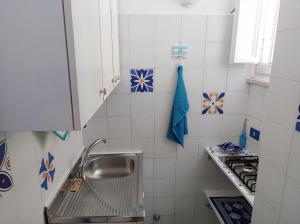 a small kitchen with a sink and a stove at Maridea - O'Sarracino in Ponza