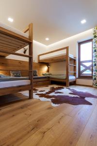 Ein Etagenbett oder Etagenbetten in einem Zimmer der Unterkunft Apartmán Švícárek