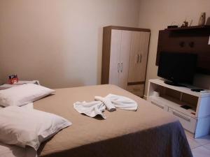 Postel nebo postele na pokoji v ubytování Flat Beira Rio