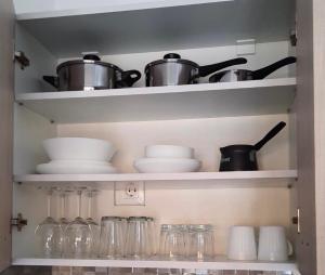 A kitchen or kitchenette at Apartments M, Kallikratia