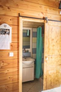 een badkamer met een toilet en een wastafel bij le Donjon de la Reine Margot in Beaumont